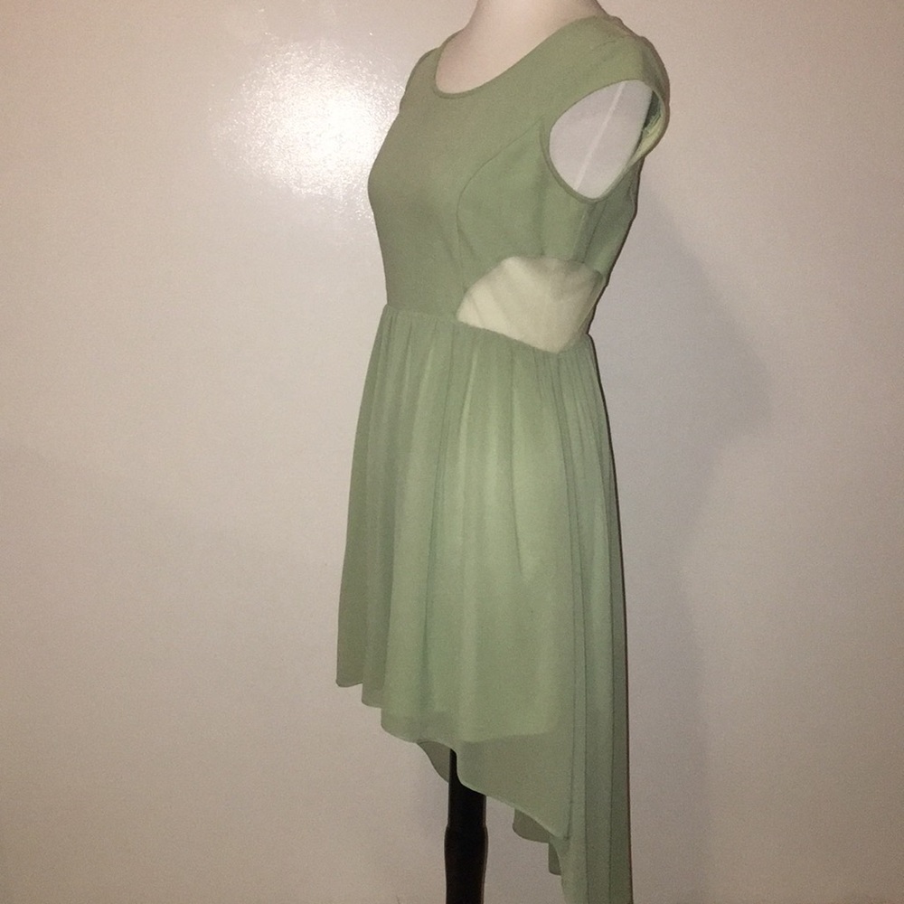 Mint Green Hi-lo Issue Short Sleeve Dress